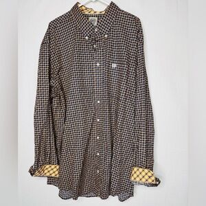 Cinch Men Button Down Shirt 3XL Circle Plaid Printed Cuffs Western Country Ranch